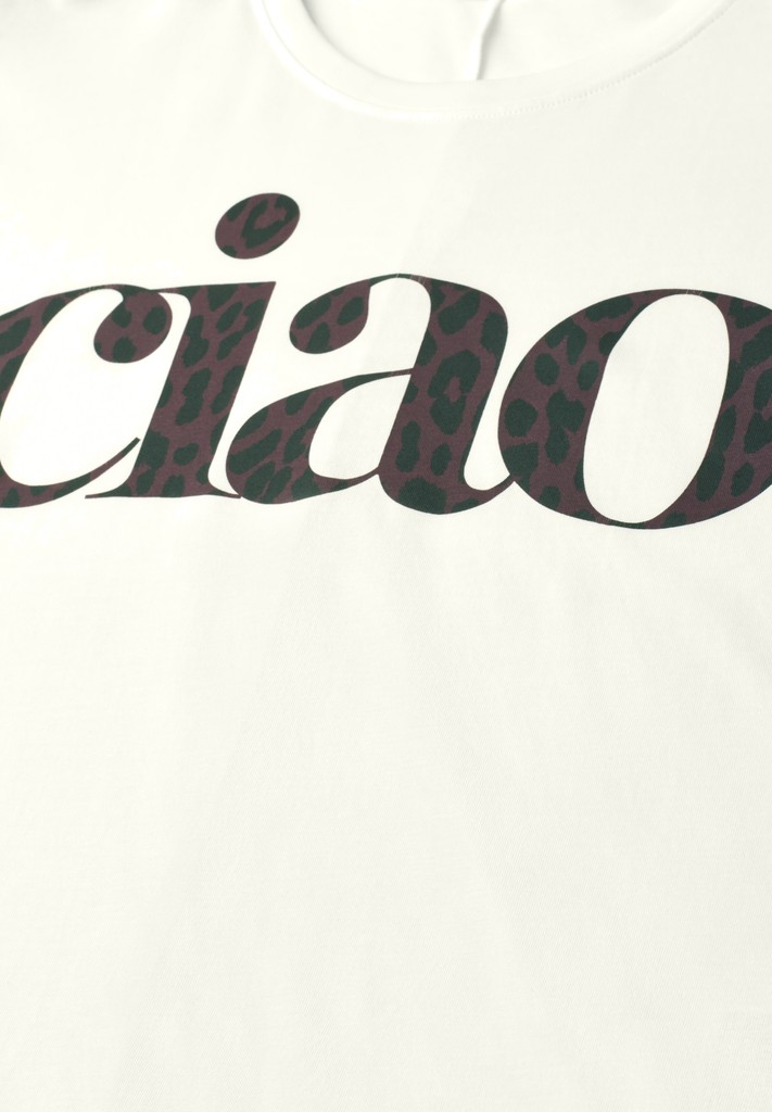 T-Shirt mit Rundhals und Wording