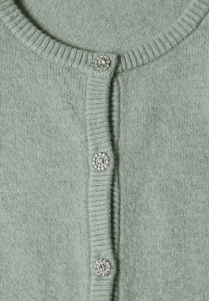 Langarm Cardigan mit Rundhals und Knöpfen