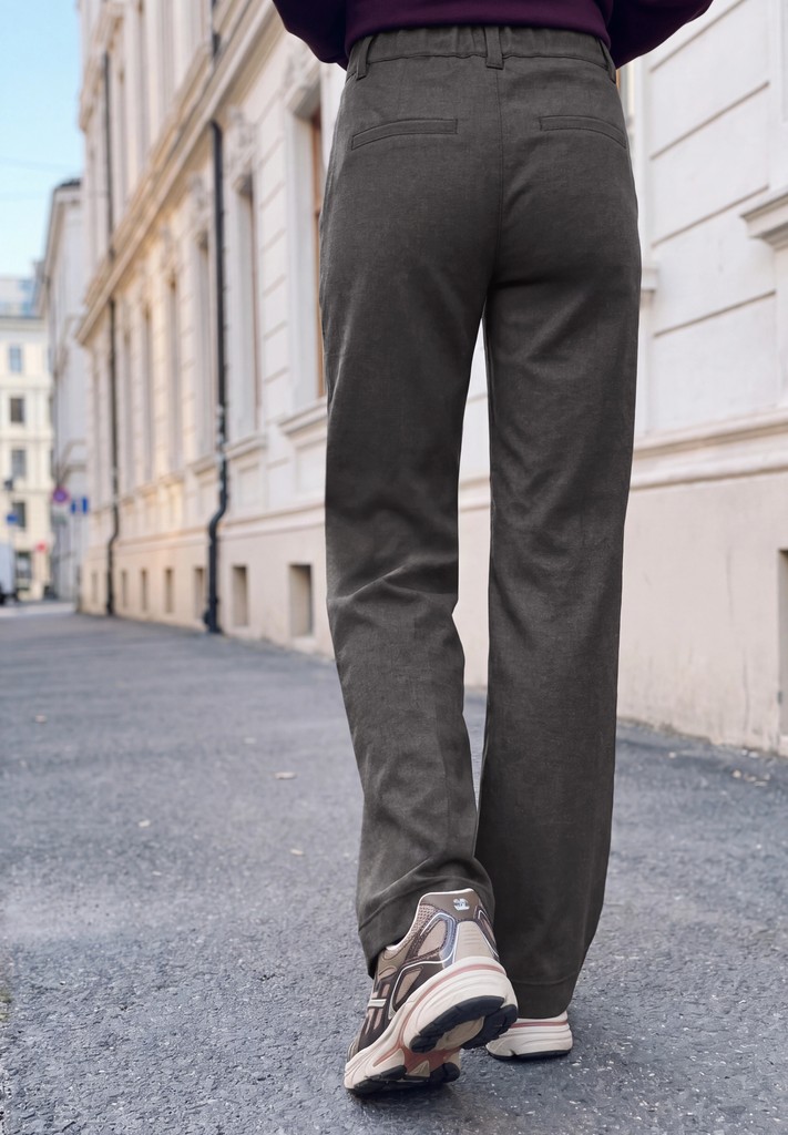 Mid Waist Wide Leg Hose im Casual Fit
