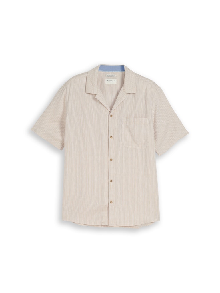 Regular Fit Resort Hemd mit Leinenanteil