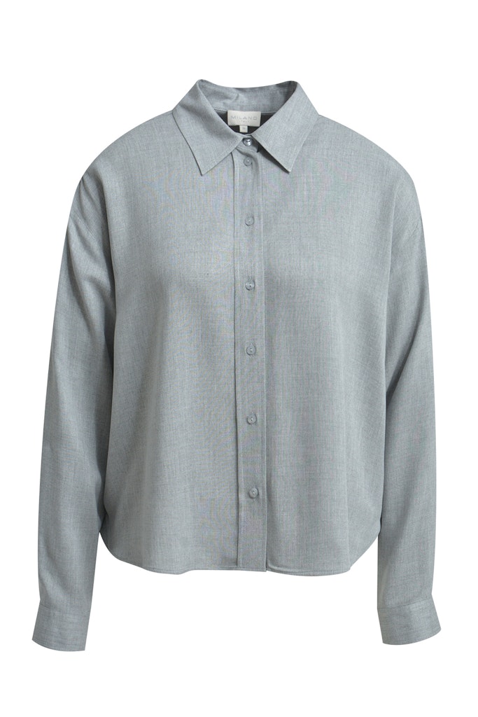 oversized blouse w/ collar half placket 1/1 sleeve