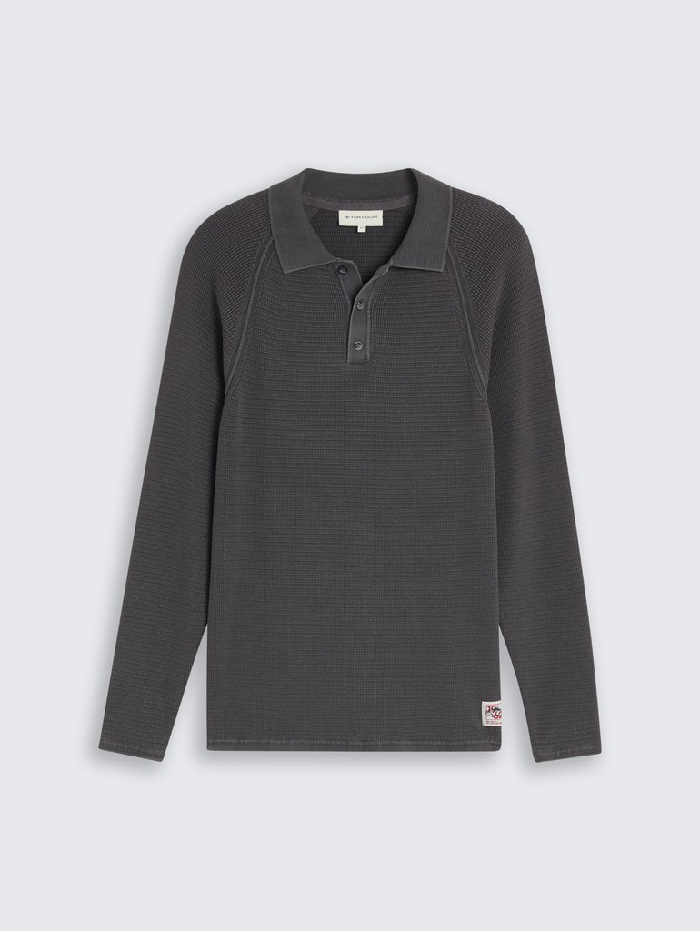 Strick-Poloshirt im Washed-Look