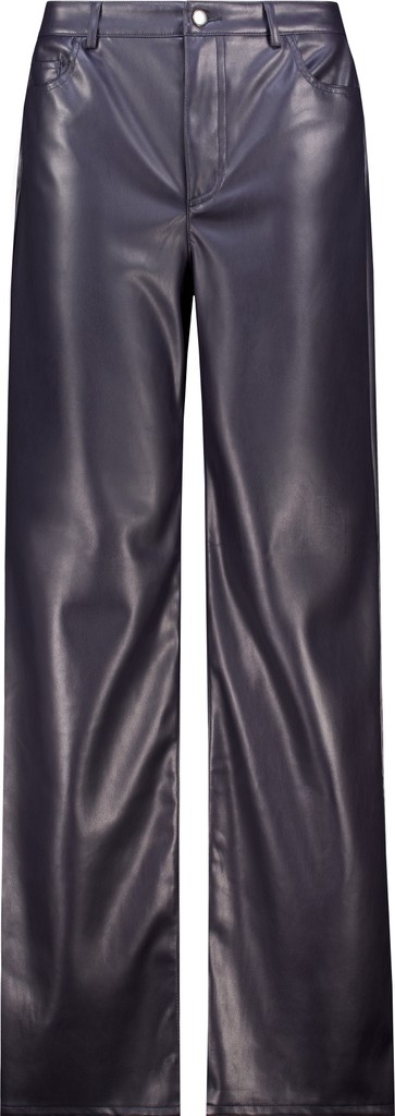 Kunstleder Wide-Leg-Hose