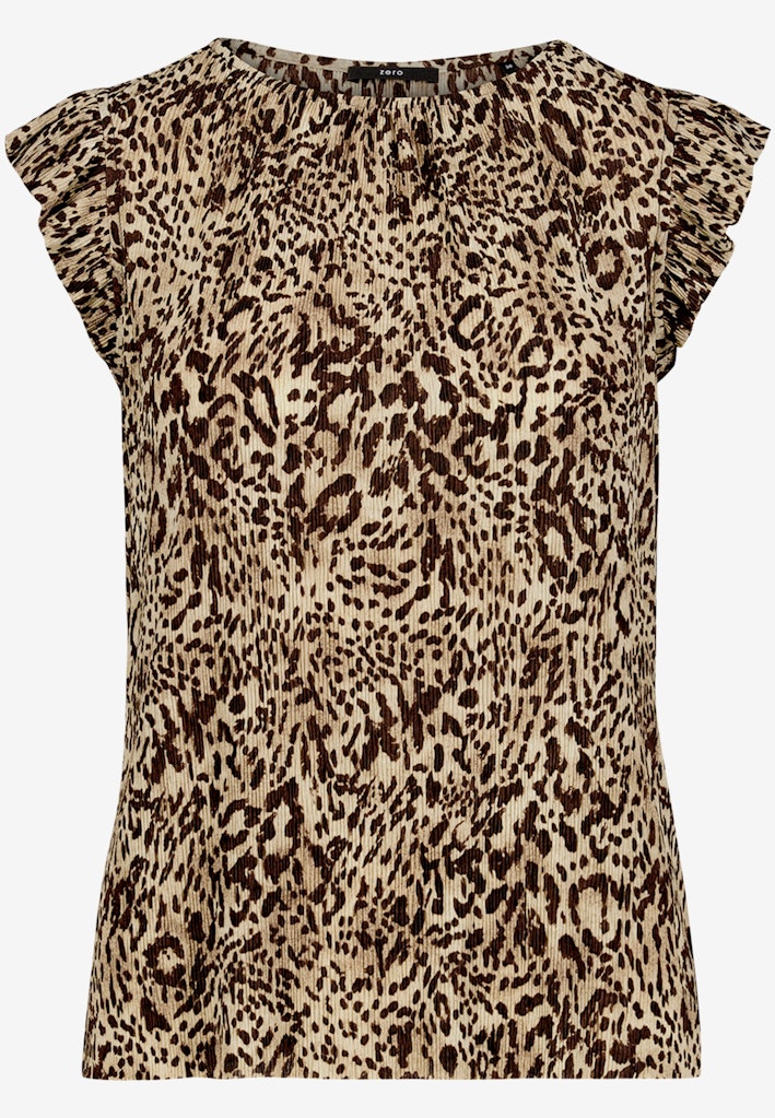 T-Shirt  gerafft mit Leoprint