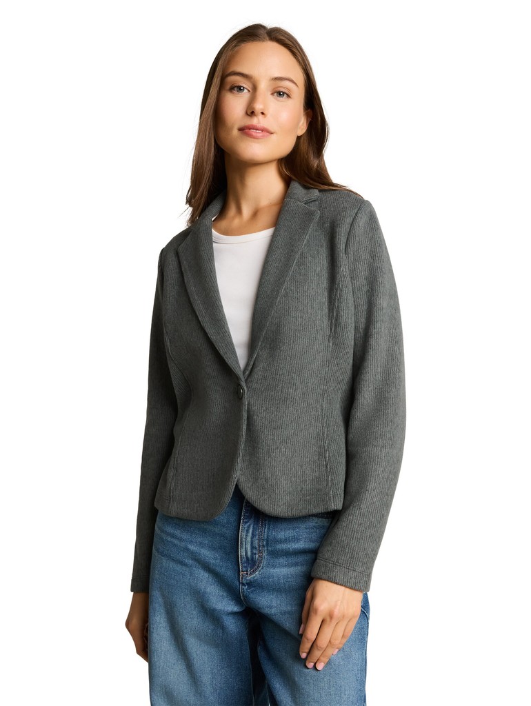 Slim Fit Cosy Blazer in Melange-Optik