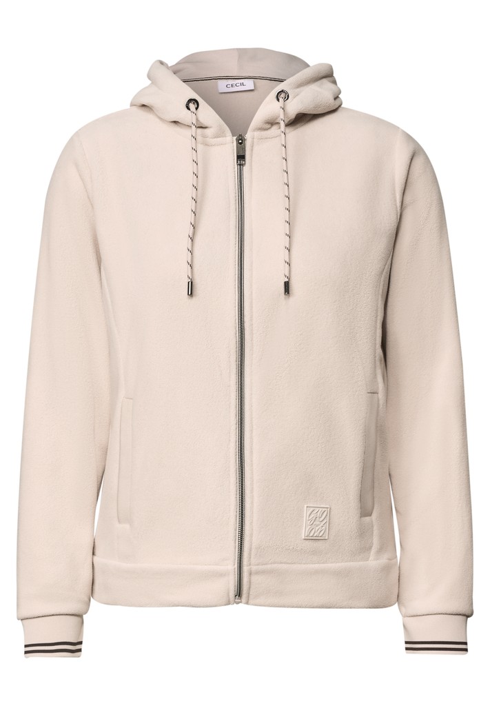 Langarm Fleece Jacke mit Kapuze