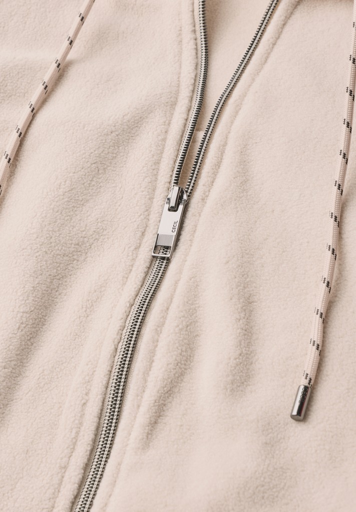 Langarm Fleece Jacke mit Kapuze