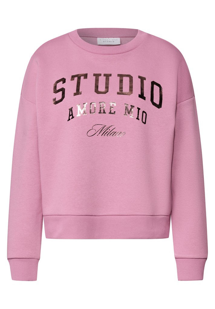 Loose Fit Sweatshirt mit Folie-Wording