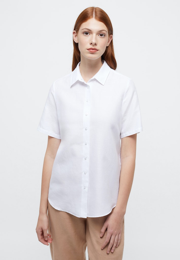 Linen Shirt Bluse Leinen Kurzarm