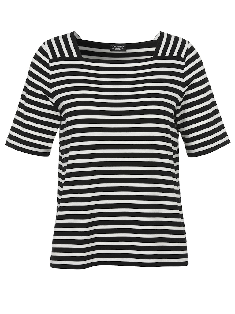 2612484-T-Shirt Karree 1/2 Arm Ringel