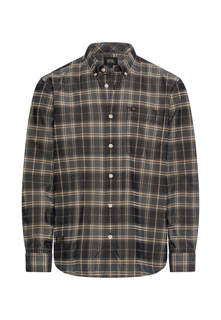 Baumwollhemd mit Button-Down-Kragen