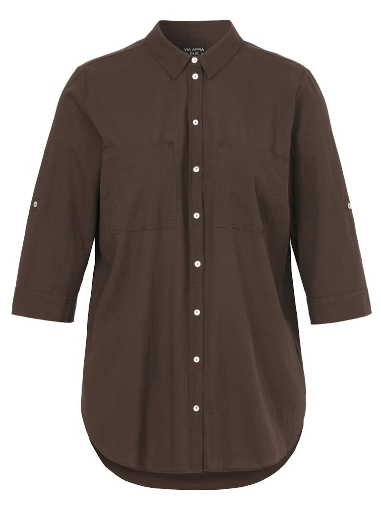 Bluse Hemdkragen 3/4 Arm