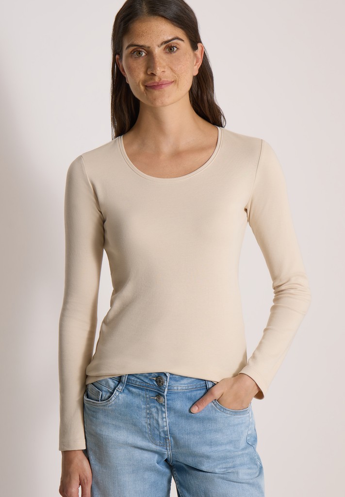 Basic Langarm Shirt mit Rundhals