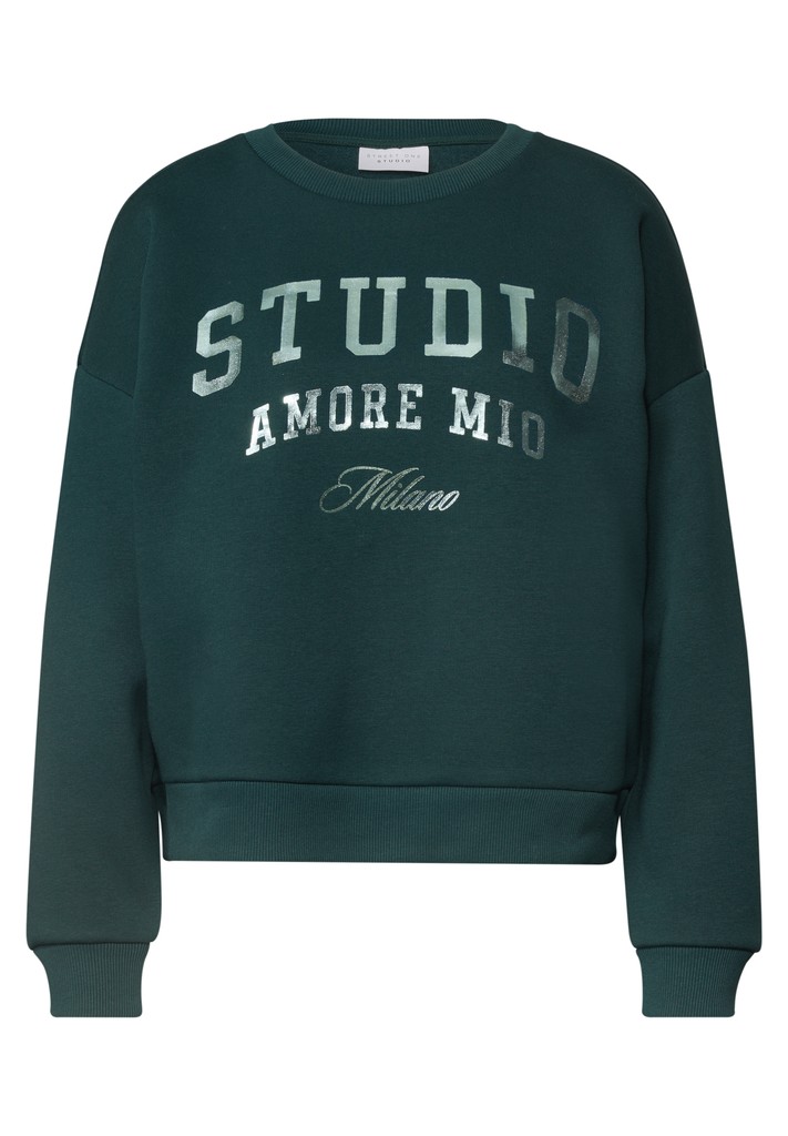 Loose Fit Sweatshirt mit Folie-Wording