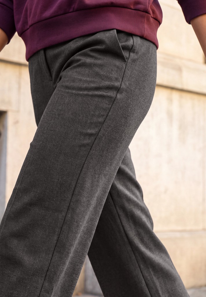 Mid Waist Wide Leg Hose im Casual Fit