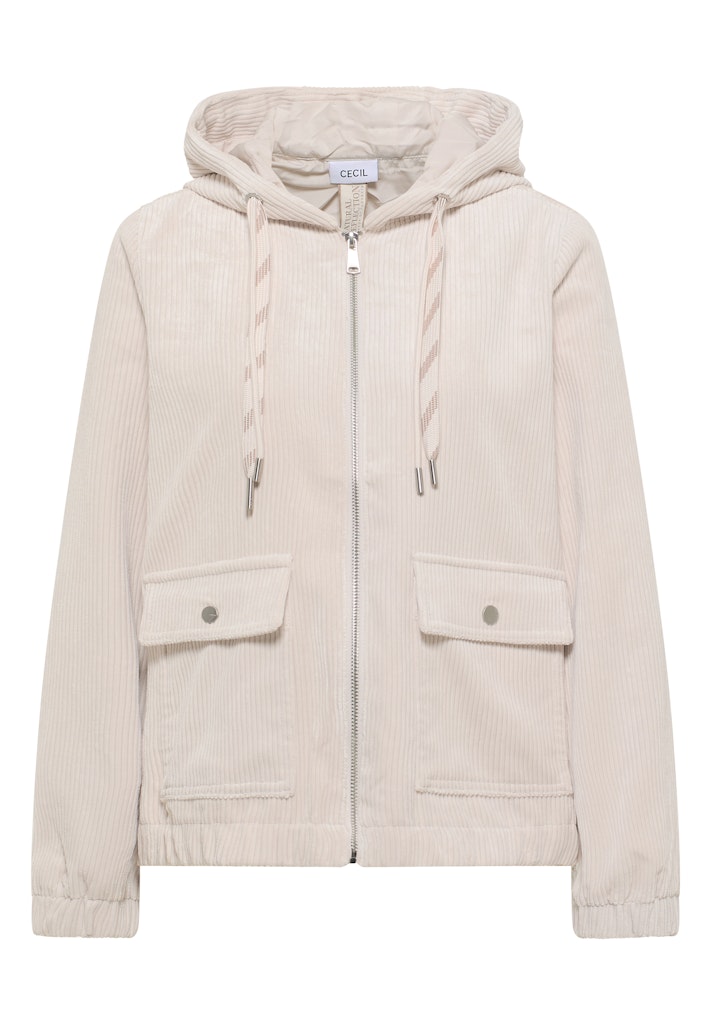 Cordjacke mit Kapuze
