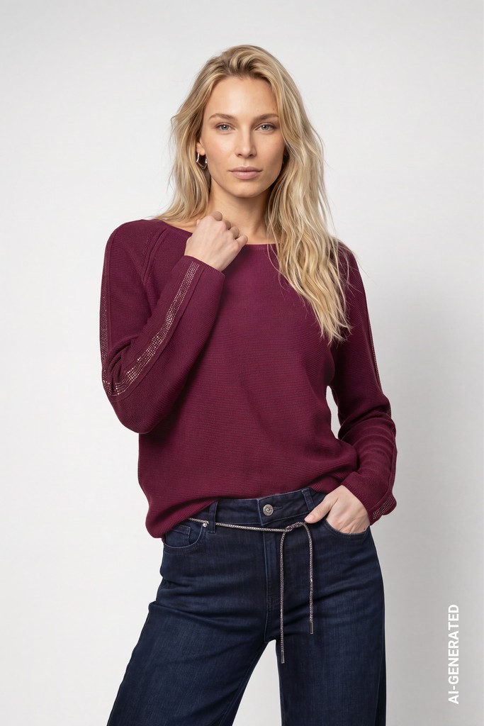 Strickpullover mit Schmuckakzenten