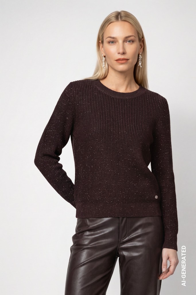 Basic-Strickpullover mit Lurex