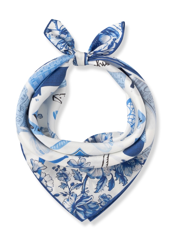 Premium Nickituch aus reiner Seide mit Paris-Motiven