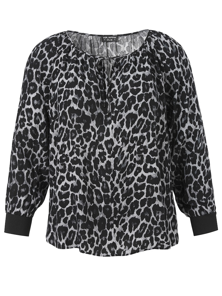 Bluse Rundhals 1/1 Arm Druck Bluse Rundhals 1/1 Arm Druck