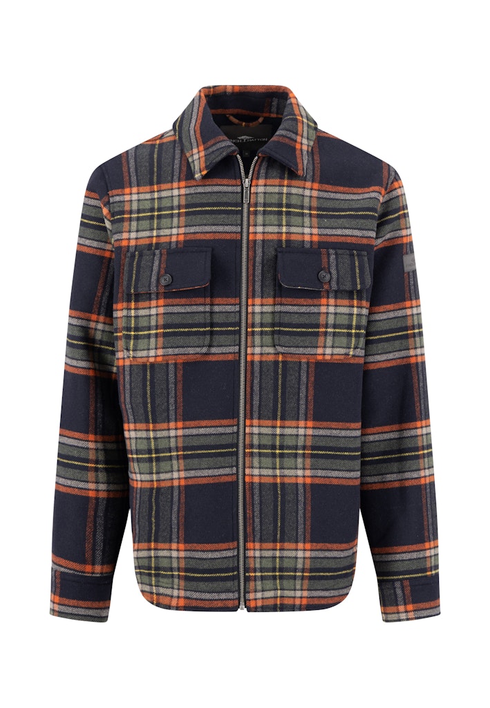Wool check overshirt
