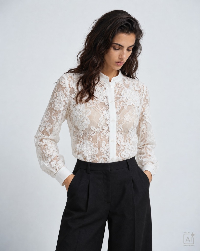 lace blouse with 1/1 sleeves