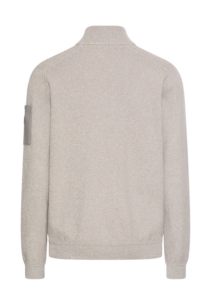 Strickjacke mit Kontrastdetails und Stehkragen