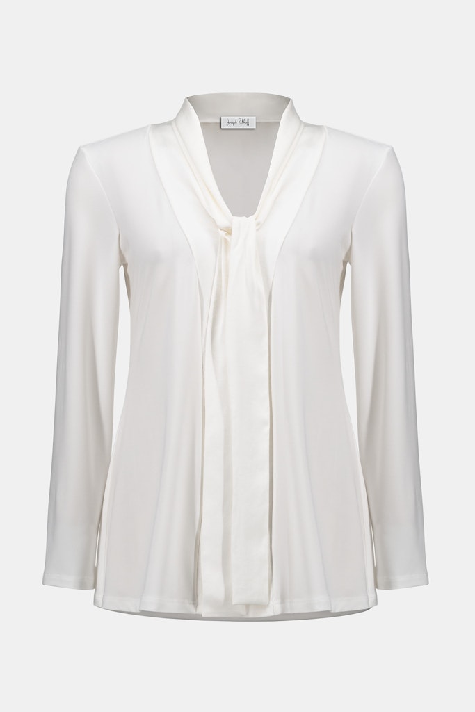 Gerade geschnittene Tunika aus feinem Jersey und Satin