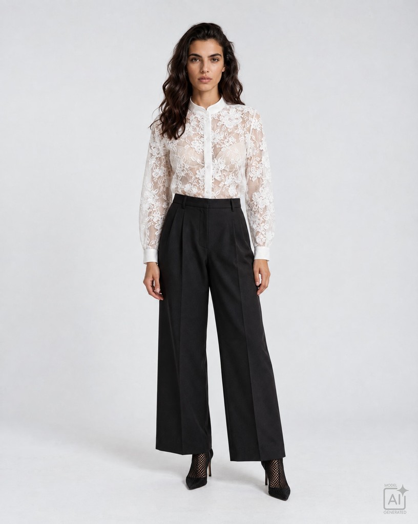 lace blouse with 1/1 sleeves