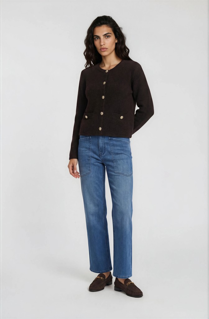 round neck 1/1 sleeve front pocket