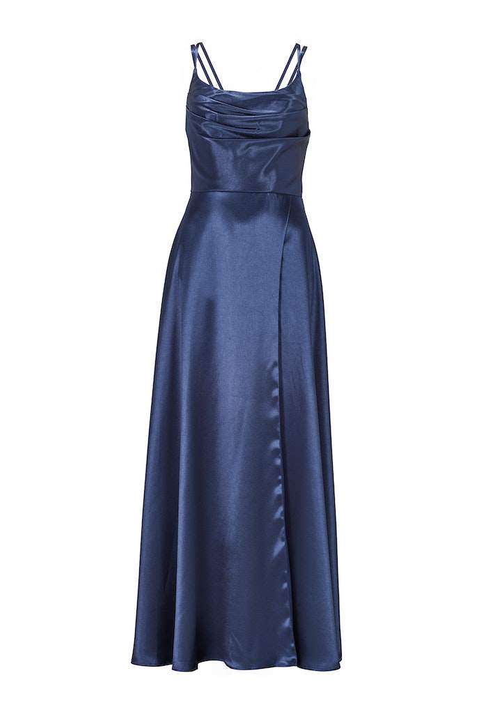 Satin-Abendkleid mit Gehschlitz