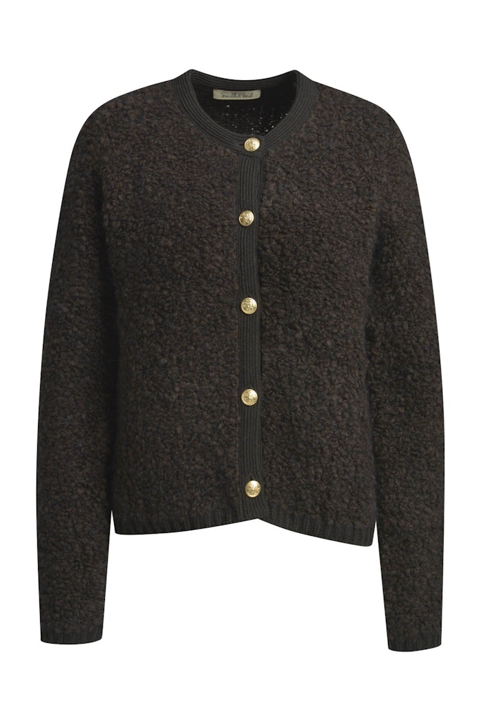 BouclÃ© Button Cardigan