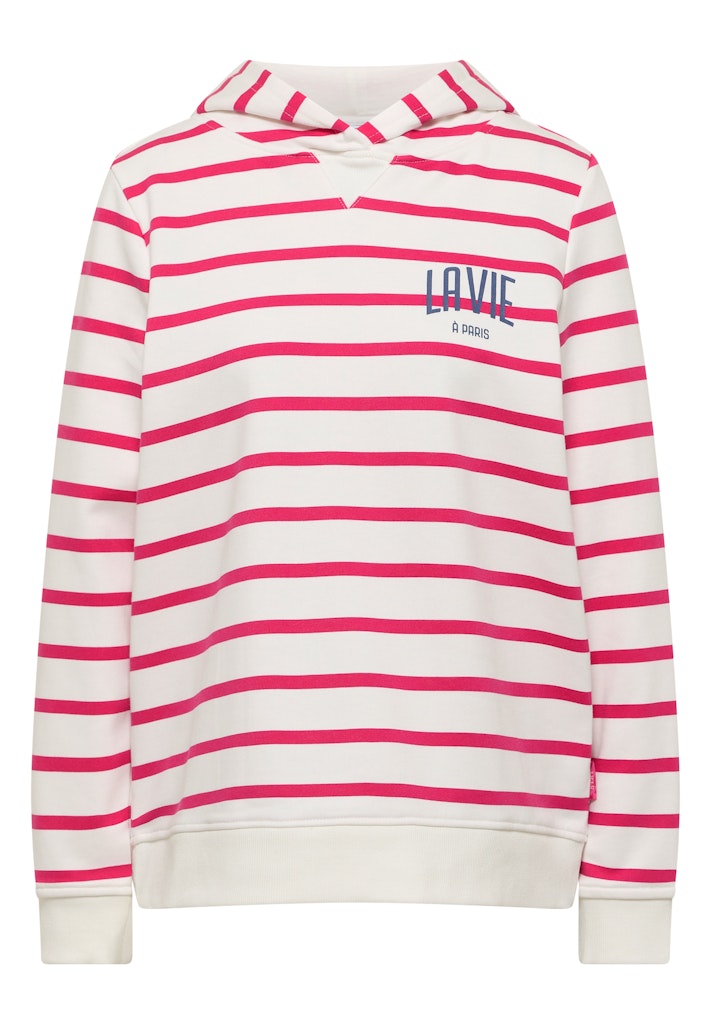 B303809-TOS Striped Hoody w. Chest Pri