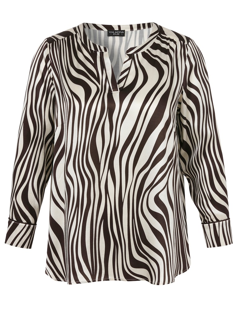 Bluse V-Ausschnitt 1/1 Arm Druck