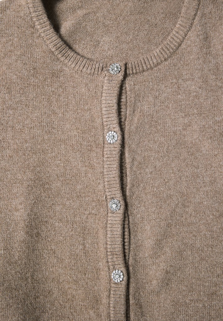 Langarm Cardigan mit Rundhals und Knöpfen
