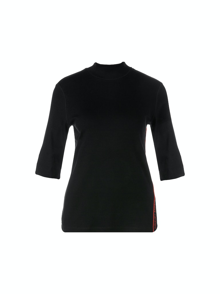 Baumwollripp-Shirt mit Stehkragen Baumwollripp-Shirt mit Stehkragen