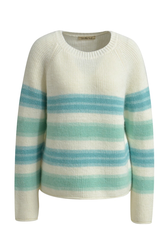 Hairy Striped Round Neck Pullover