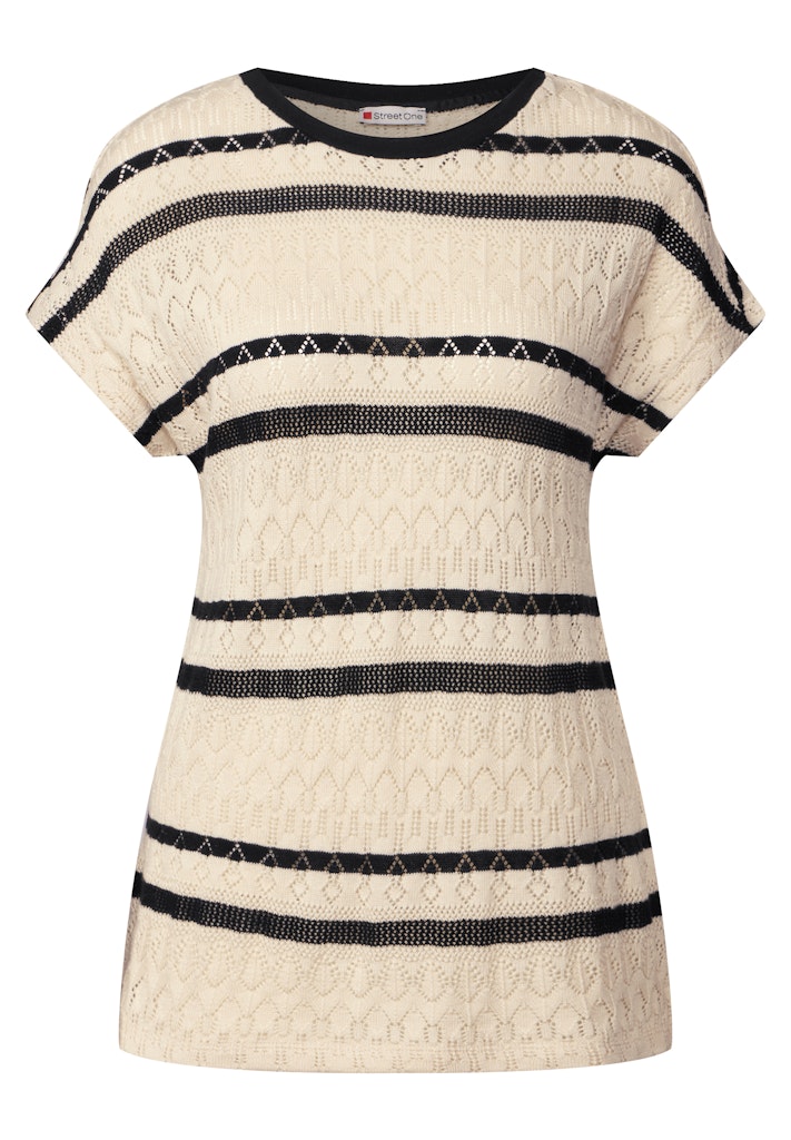 Ajour Shirt mit Streifen Ajour Shirt mit Streifen