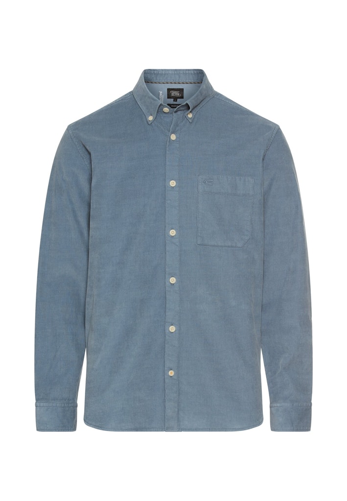 Langarm Shirt mit Button-Down-Kragen und Brusttasche