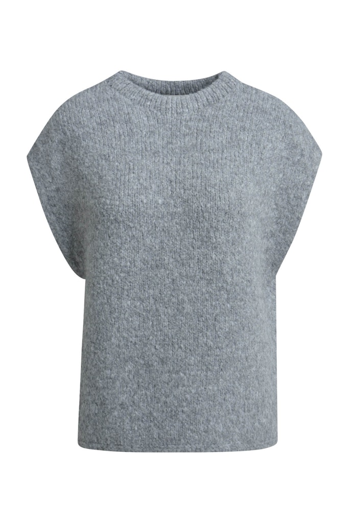 Sleeveless Pullunder with stand collar and loose fit Sleeveless Pullunder with stand collar and loose fit