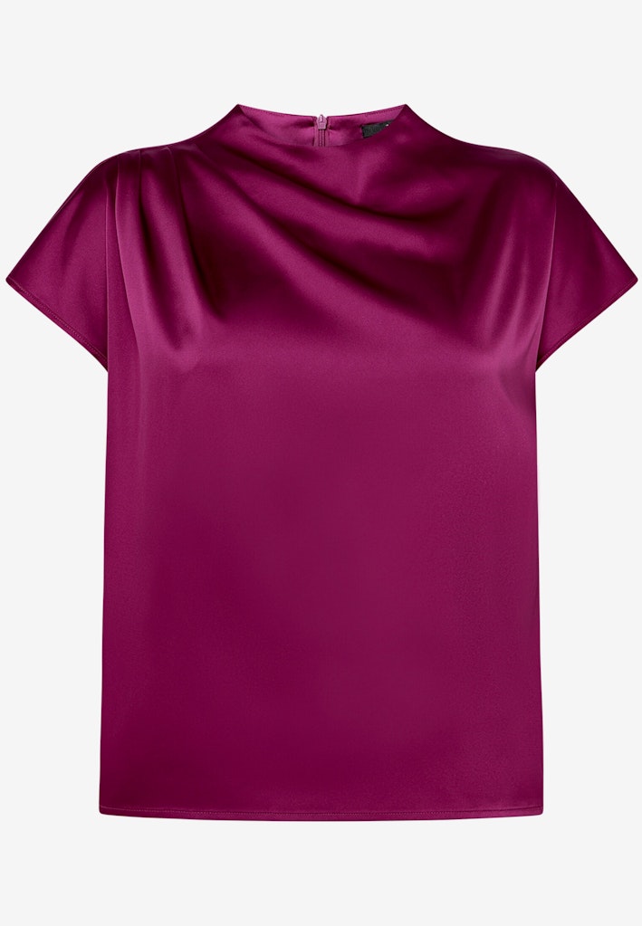 Satinbluse  mit Stehkragen