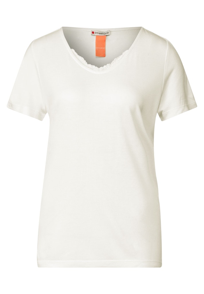 T-Shirt mit Spitzendetail