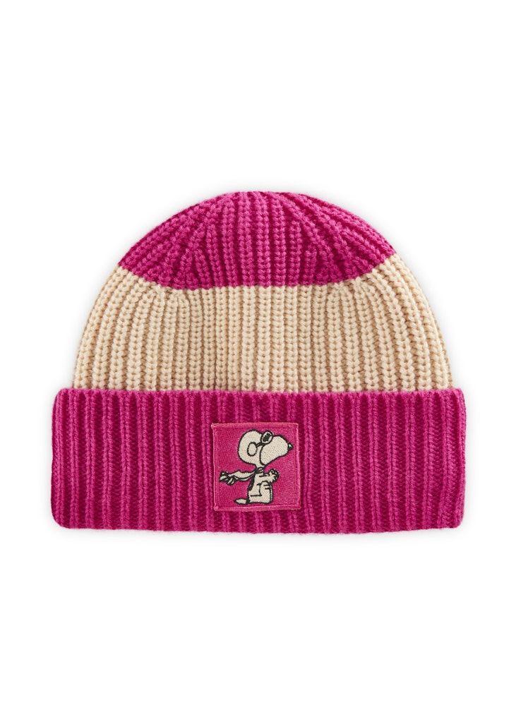 Peanuts? Strickmütze aus weicher Wollmischung mit Snoopy-Patch