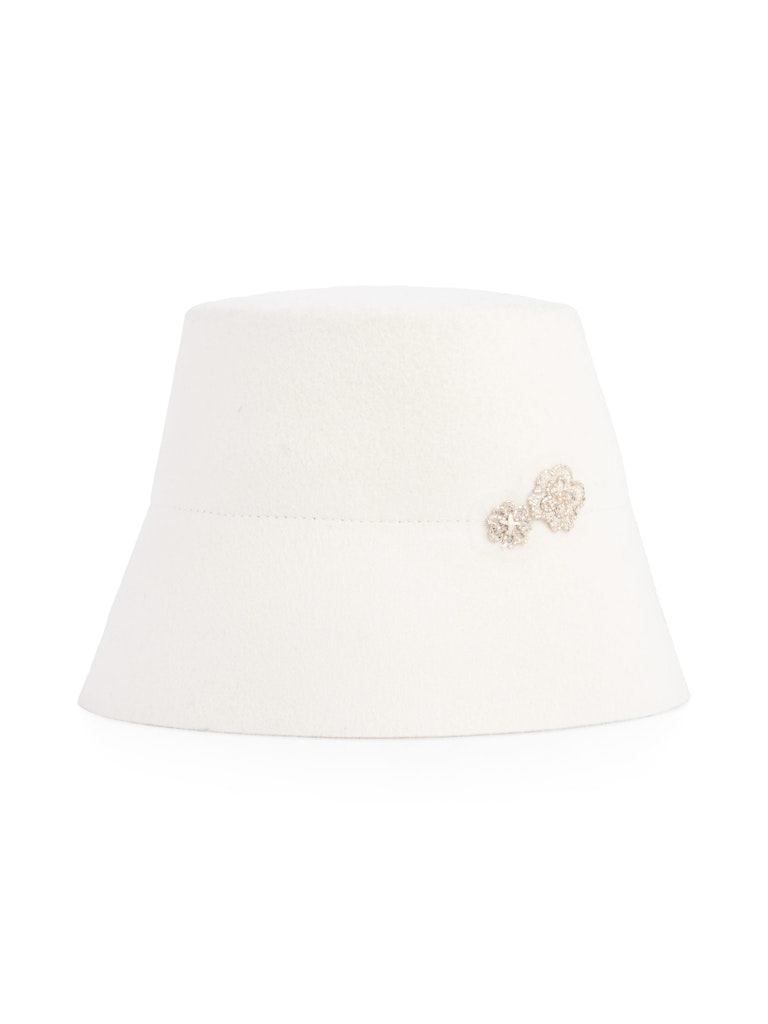 Bucket Hat mit Blütenapplikation