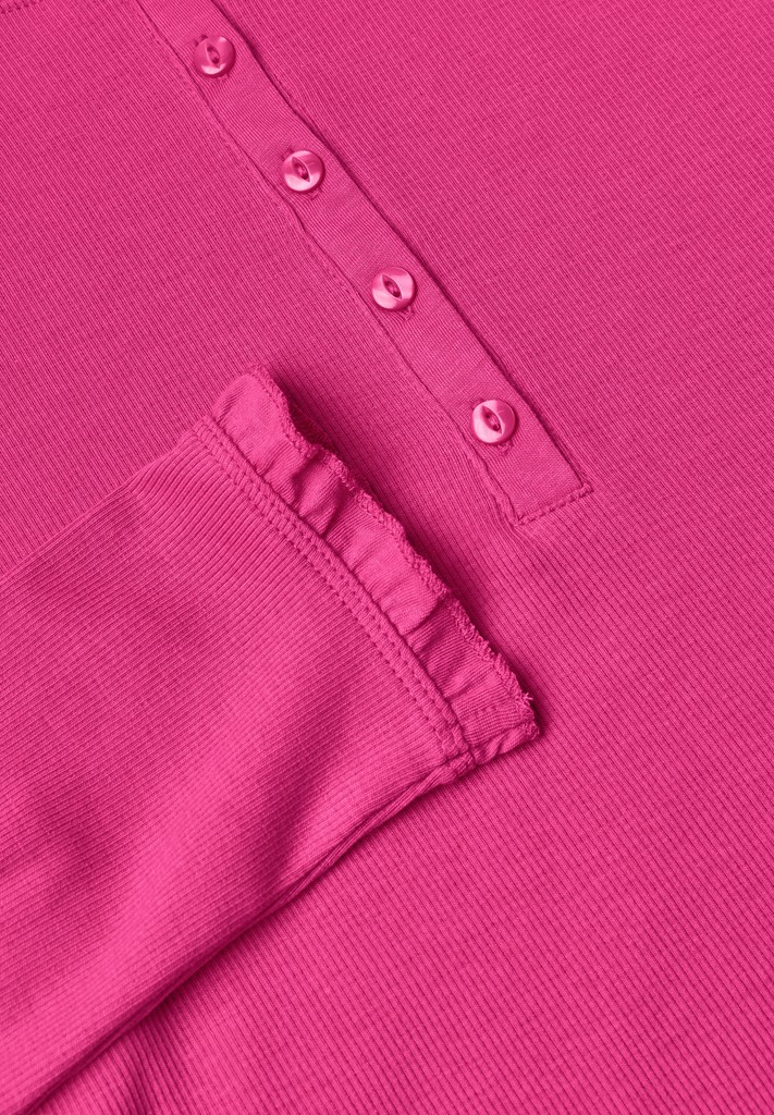 Langarm Shirt mit Rundhals und Rüschen
