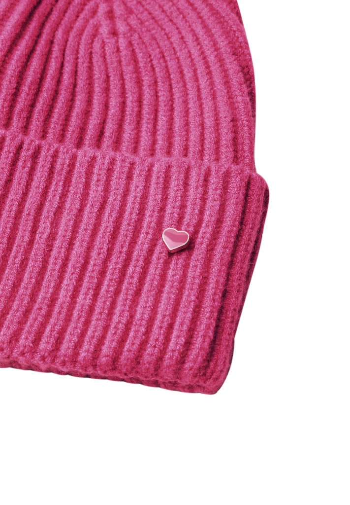 Strick-Beanie in Unifarbe