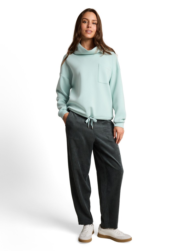 Scuba Sweatshirt mit Wasserfallkragen