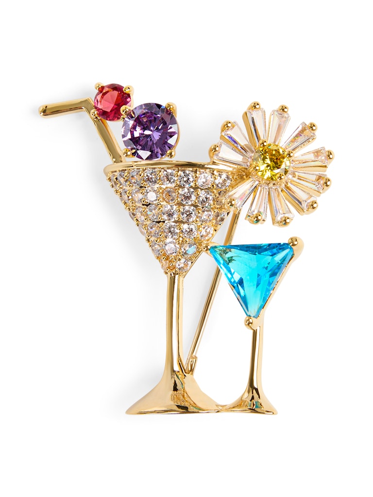 Mit bunten Steinen besetzte Brosche Mit bunten Steinen besetzte Brosche