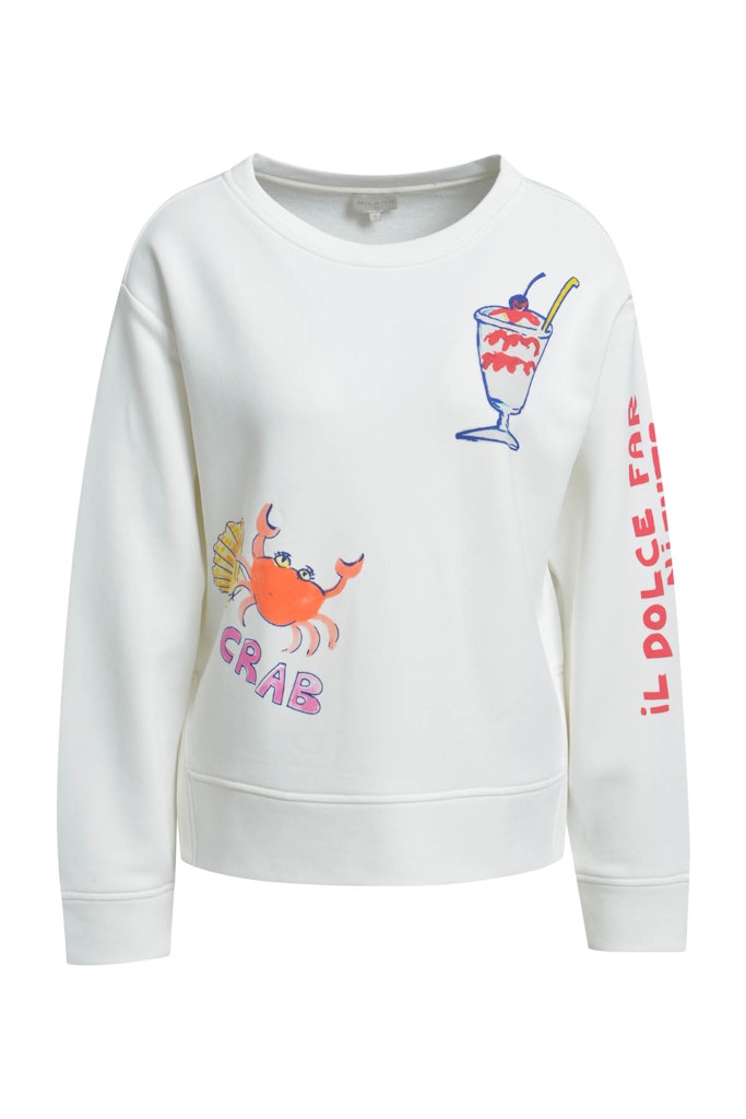 round neck sweatshirt w/ AW & slits 1/1 sleeve