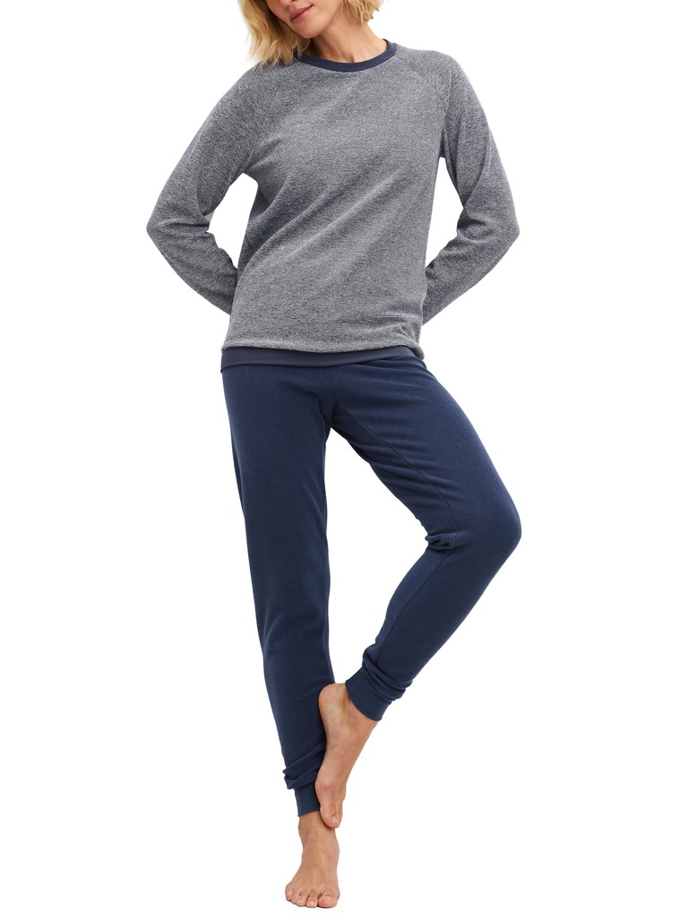 DAMEN Pyjama mit Bündchen
